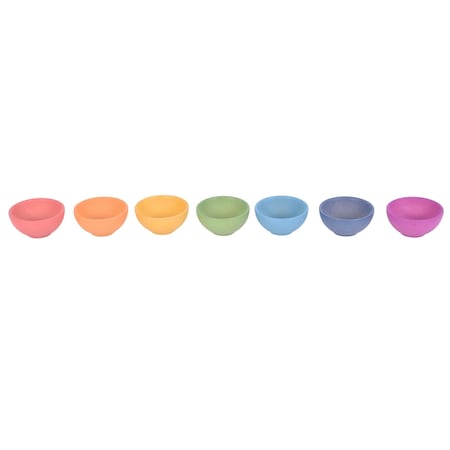 Tickit Rainbow Wooden Bowls, Set of 7 Colors, 7PK 73983